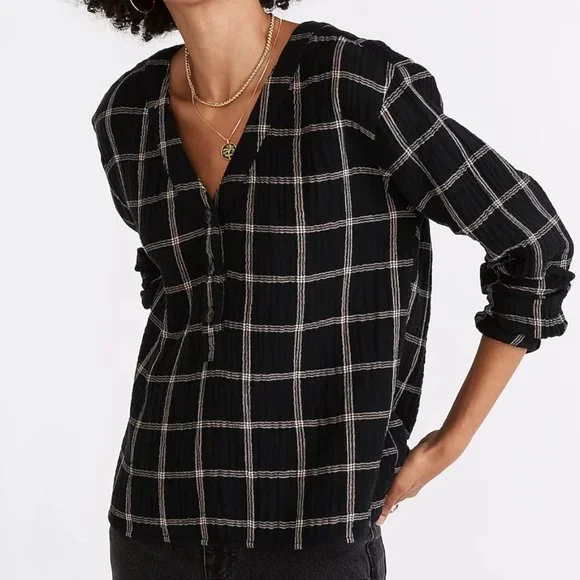 BRAND NEW | Madewell | Lightspun Evert Top in Windowpane - Picture 2 of 9